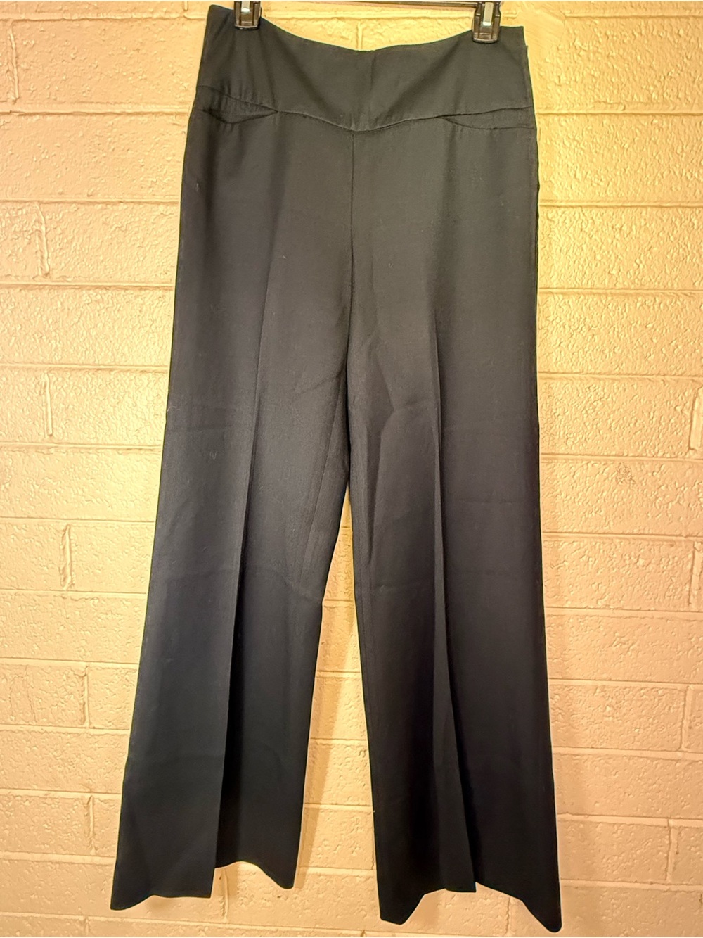 Vince Camuto Black Wide-Leg High-Rise Trousers